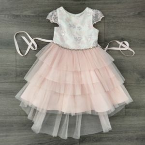 Rare Editions Girls Size 5 Special Occasion Pink & White Party Dress